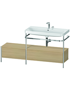 Duravit Happy D.2 Plus combinaison lavabo pour meuble HP4858E7171 160x49cm, avec console en métal, 2 trous pour robinetterie, chêne méditerranéen