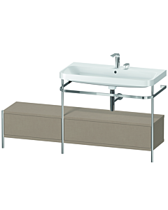 Duravit Happy D.2 Plus combinaison lavabo sur meuble HP4858E7575 160x49cm, avec console en métal, 2 trous pour robinetterie, lin