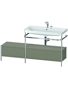 Duravit Happy D.2 Plus combinaison lavabo sur meuble HP4858E9292 160x49cm, avec console en métal, 2 trous pour robinetterie, finition satinée gris pierre