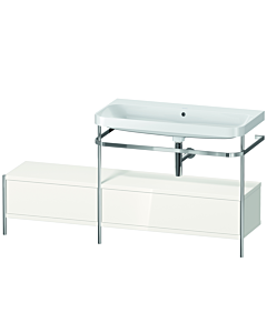 Duravit Happy D.2 Plus furniture washbasin combination HP4858N2222 160x49cm, with metal console, without tap hole, white high gloss