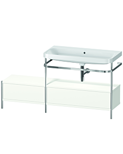 Duravit Happy D.2 Plus combinaison lavabo pour meuble HP4858N3636 160x49cm, avec console en métal, sans trou pour robinetterie, blanc mat