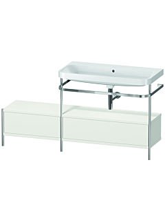 Duravit Happy D.2 Plus combinaison lavabo pour meuble HP4858N3939 160x49cm, avec console en métal, sans trou pour robinetterie, nordic blanc mat