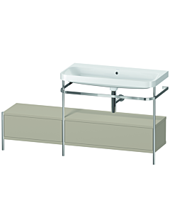 Duravit Happy D.2 Plus furniture washbasin combination HP4858N6060 160x49cm, with metal console, without tap hole, taupe satin finish