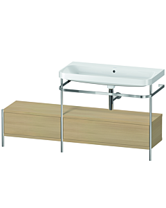 Duravit Happy D.2 Plus Möbelwaschtisch-Kombination HP4858N7171 160x49cm, mit Metallkonsole, ohne Hahnloch, mediterrane Eiche