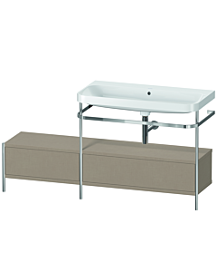Duravit Happy D.2 Plus vanity washbasin combination HP4858N7575 160x49cm, with metal bracket, without tap hole, linen