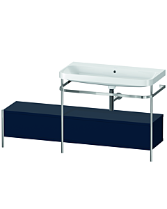Duravit Happy D.2 Plus furniture washbasin combination HP4858N9898 160x49cm, with metal console, without tap hole, midnight blue satin finish