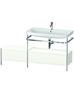 Duravit Happy D.2 Plus Möbelwaschtisch-Kombination HP4858O3636 160x49cm, mit Metallkonsole, 1 Hahnloch, weiß seidenmatt