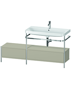 Duravit Happy D.2 Plus Möbelwaschtisch-Kombination HP4858O6060 160x49cm, mit Metallkonsole, 1 Hahnloch, taupe seidenmatt