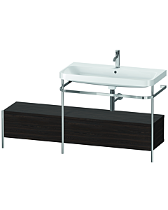 Duravit Happy D.2 Plus vanity washbasin combination HP4858O6969 160x49cm, with metal console, 2000 hole, brushed walnut