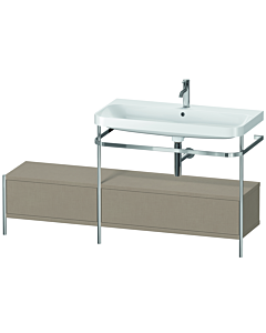 Duravit Happy D.2 Plus vanity washbasin combination HP4858O7575 160x49cm, with metal console, 2000 hole, linen