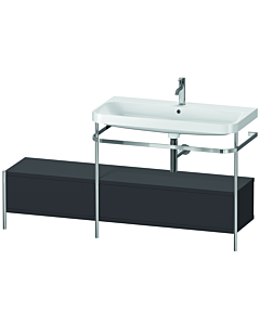 Duravit Happy D.2 Plus Möbelwaschtisch-Kombination HP4858O8080 160x49cm, mit Metallkonsole, 1 Hahnloch, graphit supermatt