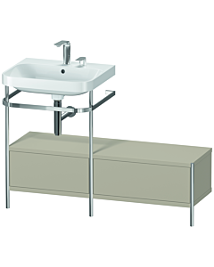 Duravit Happy D.2 Plus Möbelwaschtisch-Kombination HP4860E6060 120x49cm, mit Metallkonsole, 2 Hahnlöcher, taupe seidenmatt