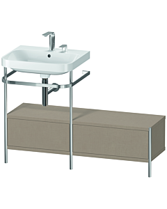 Duravit Happy D.2 Plus Möbelwaschtisch-Kombination HP4860E7575 120x49cm, mit Metallkonsole, 2 Hahnlöcher, leinen