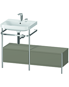Duravit Happy D.2 Plus furniture washbasin combination HP4860E9292 120x49cm, with metal console, 2 tap holes, stone gray satin finish