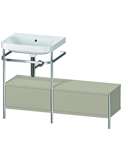 Duravit Happy D.2 Plus combinaison lavabo pour meuble HP4860N6060 120x49cm, avec console en métal, sans trou pour robinetterie, taupe satiné