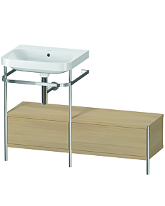 Duravit Happy D.2 Plus combinaison lavabo pour meuble HP4860N7171 120x49cm, avec console en métal, sans trou pour robinetterie, chêne méditerranéen