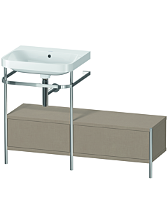 Duravit Happy D.2 Plus combinaison lavabo sur meuble HP4860N7575 120x49cm, avec console en métal, sans trou pour robinet, lin