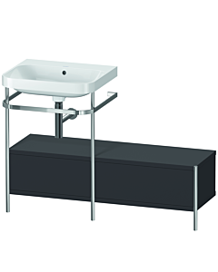 Duravit Happy D.2 Plus furniture washbasin combination HP4860N8080 120x49cm, with metal console, without tap hole, graphite super matt