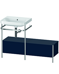 Duravit Happy D.2 Plus combinaison lavabo pour meuble HP4860N9898 120x49cm, avec console en métal, sans trou pour robinetterie, finition satinée bleu nuit