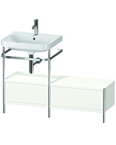 Duravit Happy D.2 Plus Möbelwaschtisch-Kombination HP4860O3636 120x49cm, mit Metallkonsole, 1 Hahnloch, weiß seidenmatt