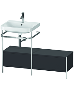Duravit Happy D.2 Plus furniture washbasin combination HP4860O8080 120x49cm, with metal console, 2000 hole, graphite super matt