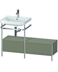 Duravit Happy D.2 Plus vanity washbasin combination HP4860O9292 120x49cm, with metal console, 2000 tap hole, stone gray satin finish
