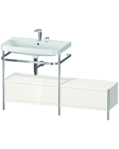 Duravit Happy D.2 Plus furniture washbasin combination HP4862E2222 140x49cm, with metal console, 2 tap holes, white high gloss