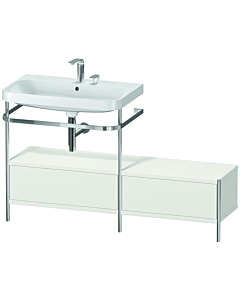 Duravit Happy D.2 Plus Möbelwaschtisch-Kombination HP4862E3939 140x49cm, mit Metallkonsole, 2 Hahnlöcher, nordic weiß seidenmatt