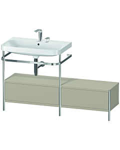 Duravit Happy D.2 Plus Möbelwaschtisch-Kombination HP4862E6060 140x49cm, mit Metallkonsole, 2 Hahnlöcher, taupe seidenmatt