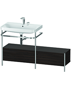 Duravit Happy D.2 Plus Möbelwaschtisch-Kombination HP4862E6969 140x49cm, mit Metallkonsole, 2 Hahnlöcher, nussbaum gebürstet
