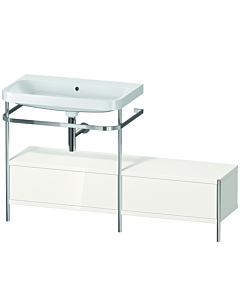 Duravit Happy D.2 Plus Möbelwaschtisch-Kombination HP4862N2222 140x49cm, mit Metallkonsole, ohne Hahnloch, weiß hochglanz
