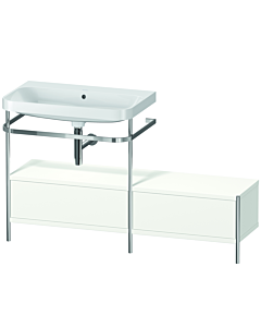 Duravit Happy D.2 Plus Möbelwaschtisch-Kombination HP4862N3636 140x49cm, mit Metallkonsole, ohne Hahnloch, weiß seidenmatt