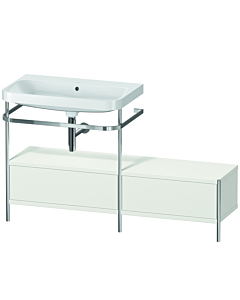 Duravit Happy D.2 Plus furniture washbasin combination HP4862N3939 140x49cm, with metal console, without tap hole, nordic white satin finish