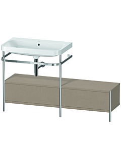 Duravit Happy D.2 Plus Möbelwaschtisch-Kombination HP4862N7575 140x49cm, mit Metallkonsole, ohne Hahnloch, leinen