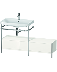 Duravit Happy D.2 Plus Möbelwaschtisch-Kombination HP4862O2222 140x49cm, mit Metallkonsole, 1 Hahnloch, weiß hochglanz