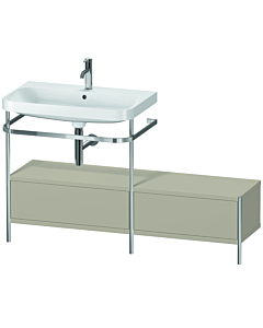 Duravit Happy D.2 Plus furniture washbasin combination HP4862O6060 140x49cm, with metal console, 2000 hole, taupe satin finish