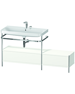 Duravit Happy D.2 Plus Möbelwaschtisch-Kombination HP4863E3636 160x49cm, mit Metallkonsole, 2 Hahnlöcher, weiß seidenmatt
