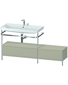 Duravit Happy D.2 Plus furniture washbasin combination HP4863E6060 160x49cm, with metal console, 2 tap holes, taupe satin finish