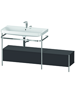 Duravit Happy D.2 Plus furniture washbasin combination HP4863E8080 160x49cm, with metal console, 2 tap holes, graphite super matt