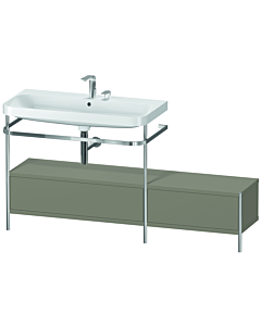 Duravit Happy D.2 Plus Möbelwaschtisch-Kombination HP4863E9292 160x49cm, mit Metallkonsole, 2 Hahnlöcher, steingrau seidenmatt