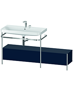 Duravit Happy D.2 Plus Möbelwaschtisch-Kombination HP4863E9898 160x49cm, mit Metallkonsole, 2 Hahnlöcher, nachtblau seidenmatt