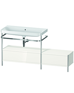 Duravit Happy D.2 Plus Möbelwaschtisch-Kombination HP4863N2222 160x49cm, mit Metallkonsole, ohne Hahnloch, weiß hochglanz