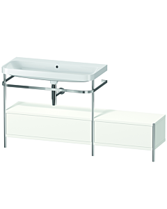Duravit Happy D.2 Plus furniture washbasin combination HP4863N3636 160x49cm, with metal console, without tap hole, white satin finish