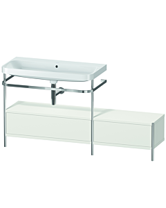 Duravit Happy D.2 Plus combinaison lavabo pour meuble HP4863N3939 160x49cm, avec console en métal, sans trou pour robinetterie, nordic blanc mat