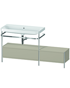 Duravit Happy D.2 Plus Möbelwaschtisch-Kombination HP4863N6060 160x49cm, mit Metallkonsole, ohne Hahnloch, taupe seidenmatt
