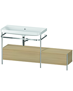 Duravit Happy D.2 Plus Möbelwaschtisch-Kombination HP4863N7171 160x49cm, mit Metallkonsole, ohne Hahnloch, mediterrane Eiche