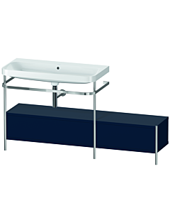 Duravit Happy D.2 Plus combinaison lavabo sur meuble HP4863N9898 160x49cm, avec console en métal, sans trou pour robinetterie, finition satinée bleu nuit