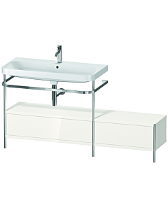 Duravit Happy D.2 Plus Möbelwaschtisch-Kombination HP4863O2222 160x49cm, mit Metallkonsole, 1 Hahnloch, weiß hochglanz