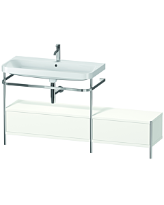 Duravit Happy D.2 Plus Möbelwaschtisch-Kombination HP4863O3636 160x49cm, mit Metallkonsole, 1 Hahnloch, weiß seidenmatt