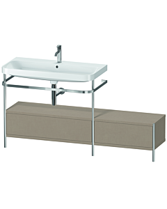 Duravit Happy D.2 Plus vanity washbasin combination HP4863O7575 160x49cm, with metal console, 2000 hole, linen